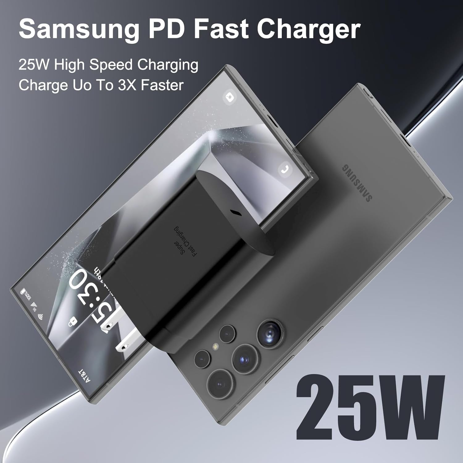 Samsung USB-C Super Fast Charging Power Adapter,25W PD Charger Block for Samsung Galaxy S23 Ultra/S23/S23+/S22/S22 Ultra/S22+/Note 20/S20/S21/S10, Galaxy Tab S7/S8(2 Pack)