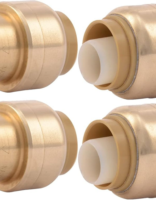 Load image into Gallery viewer, U008LFA4 Straight Coupling Plumbing Fitting, PEX Fittings, Push-To-Connect, Coupler, PE-RT, HDPE, Copper, CPVC, 1/2 Inch, Pack of 4
