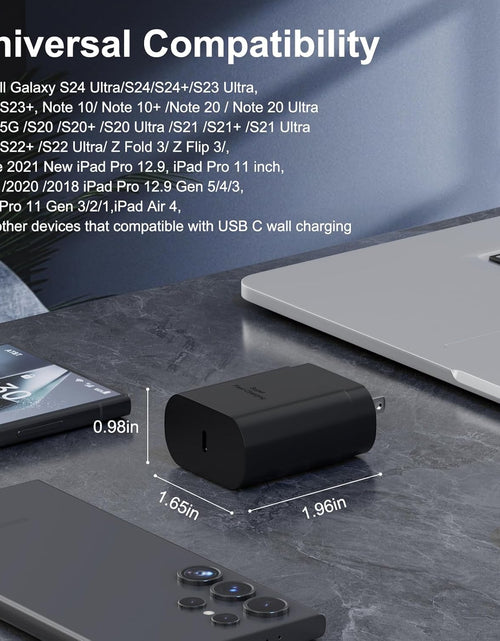 Load image into Gallery viewer, Samsung USB-C Super Fast Charging Power Adapter,25W PD Charger Block for Samsung Galaxy S23 Ultra/S23/S23+/S22/S22 Ultra/S22+/Note 20/S20/S21/S10, Galaxy Tab S7/S8(2 Pack)
