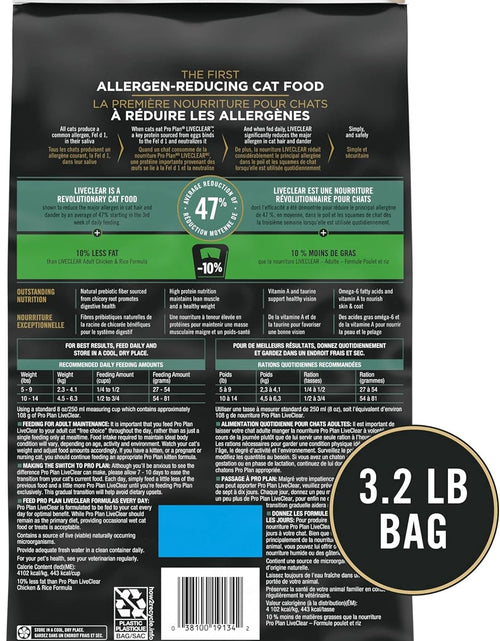 Load image into Gallery viewer, Liveclear with Probiotics Allergen Reducing Indoor Turkey &amp; Rice Adult Dry Cat Food
